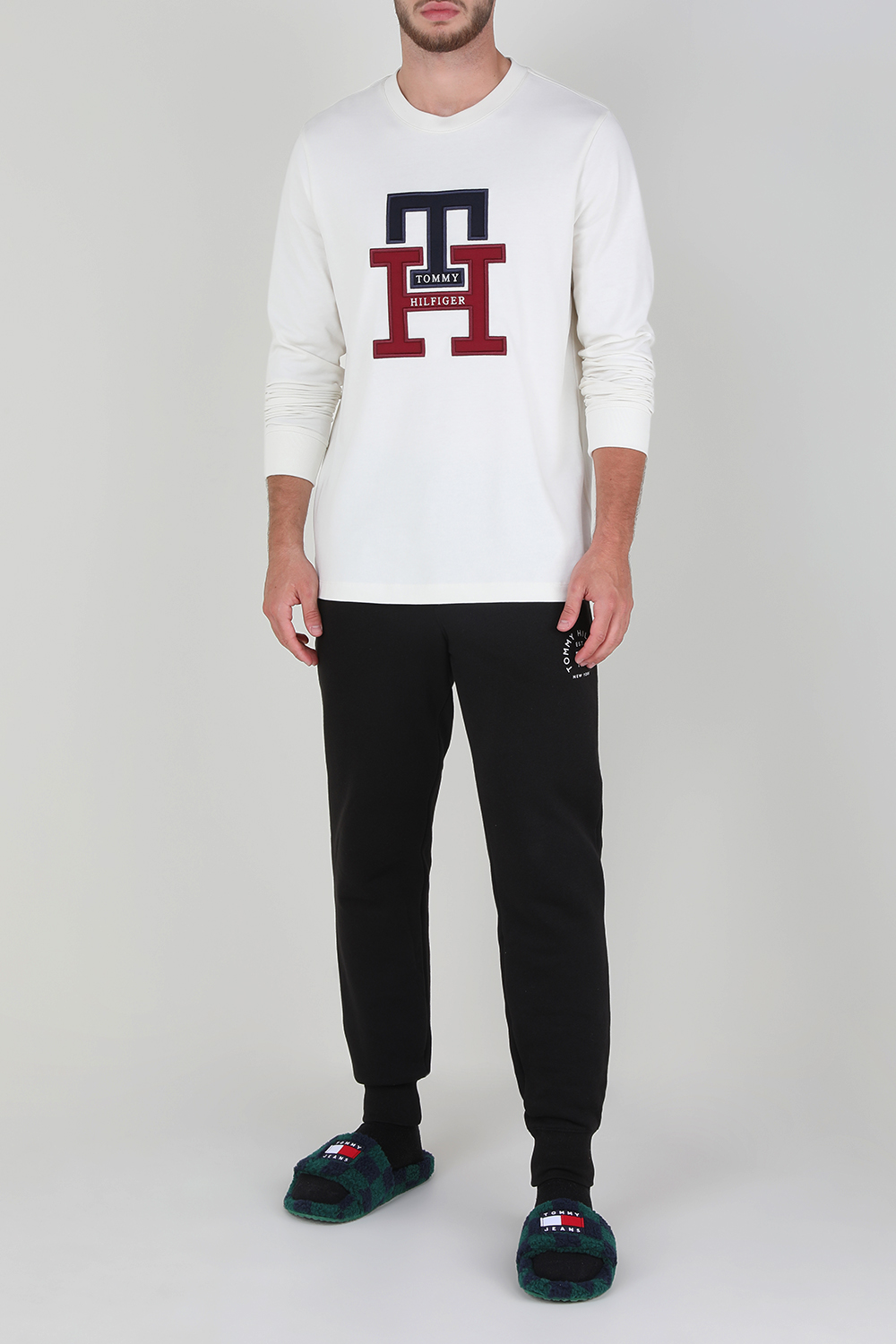 חולצת טי ארוכה עם לוגו מונוגרם